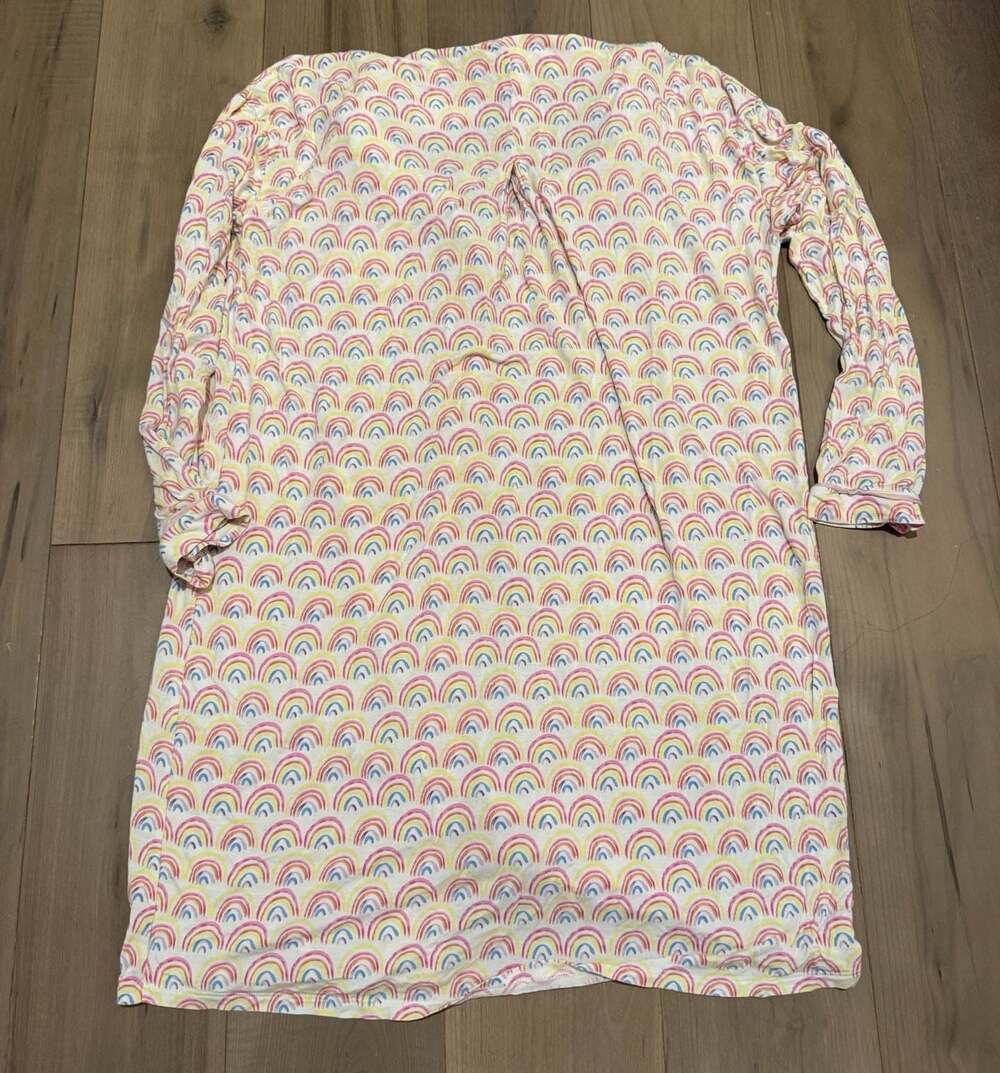 Little Sleepies Women's Rainbow Print Button-Down Sleep Shirt - Picture 4 of 4